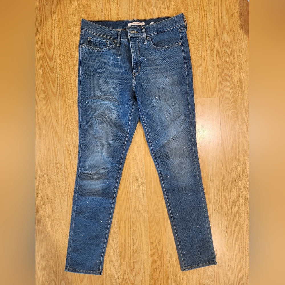Levi Strauss & Co Women's Shaping Skinny Studded Blue Jeans size 30